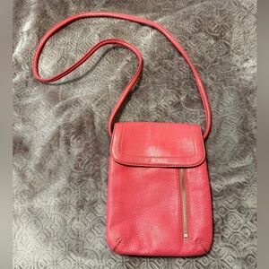 Tignanello Pink Leather Crossbody Bag Purse
